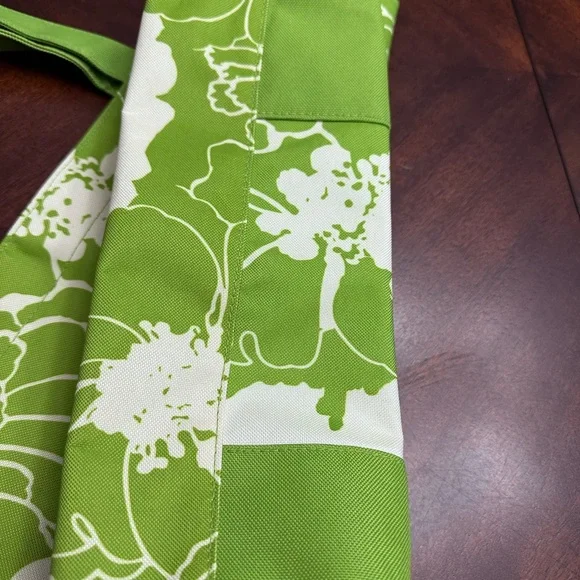 Lancôme Green Floral Tote Bag Shopper Beach Bag Travel - Picture 4 of 12